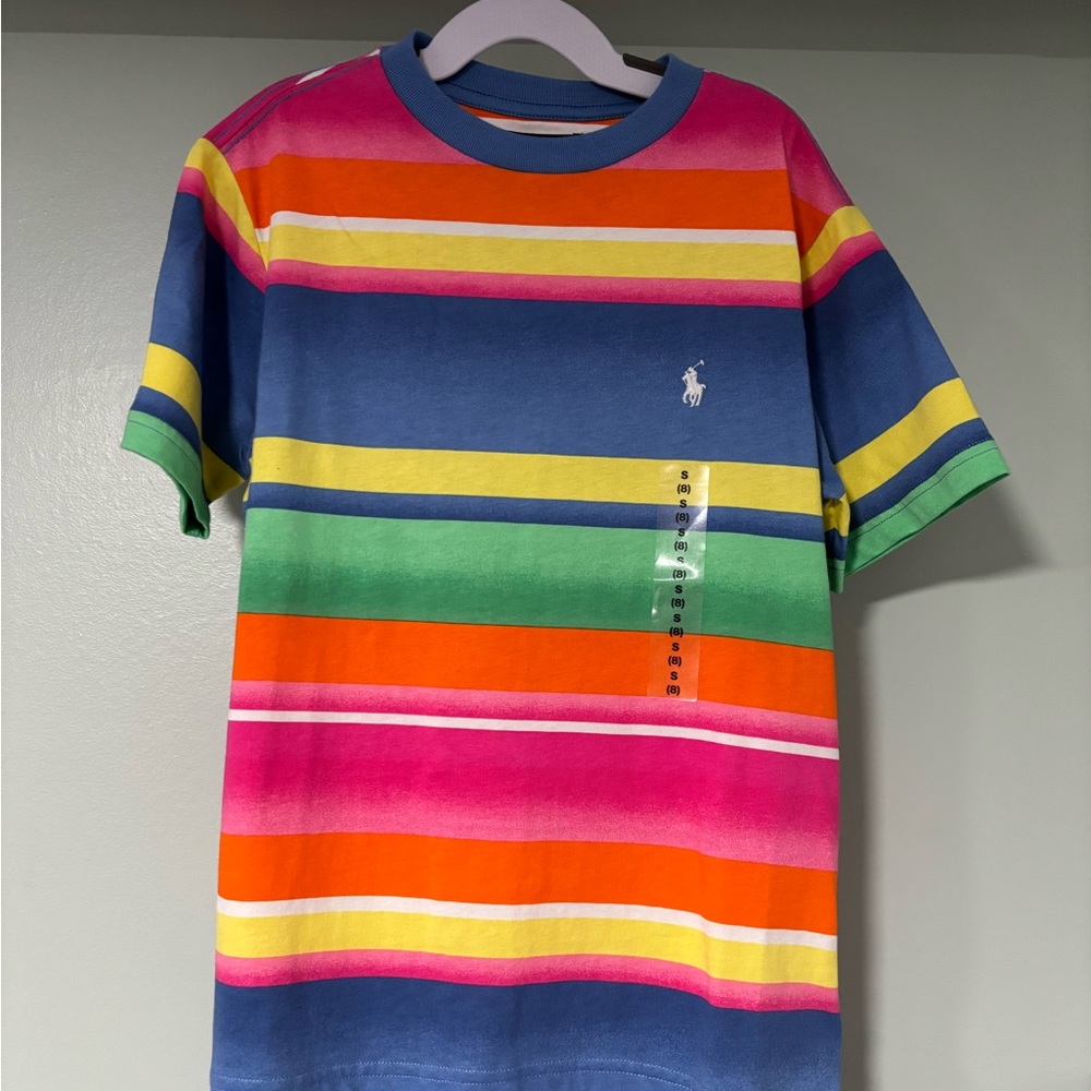 Ralph Lauren Kids Tee with Colorful Stripes